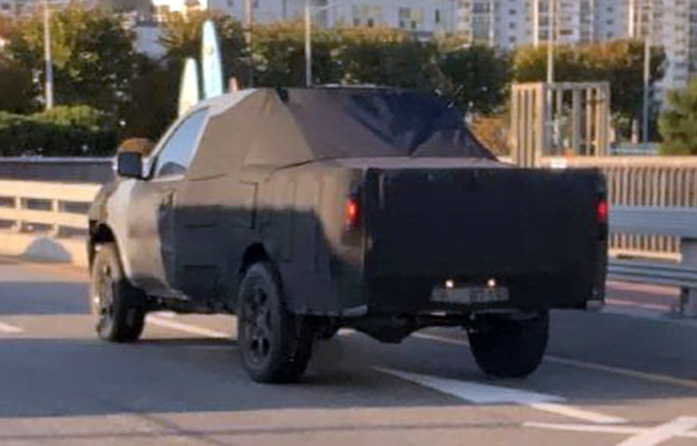 The All-new Kia Pickup appears for the first time during its testing